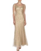 Rickie Freeman for Teri Jon Sequined Tulle Capsleeve Gown - Lyst