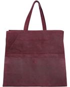 Maison Martin Margiela Red Textured Leather Tote Bag - Lyst