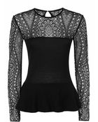 Emilio Pucci Lace Peplum Top - Lyst