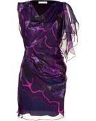 Matthew Williamson Blackbordeaux Draped Silk Dress - Lyst