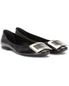 Roger Vivier Belle Vivier Leather Ballerinas - Lyst
