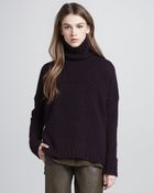 Vince Ribtrim Knit Turtleneck Mulberry - Lyst