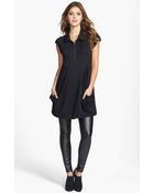 Kensie Zip Front Jersey Dress - Lyst
