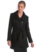 Cole Haan Belted Wool Coat - Lyst