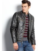 Marc New York Ryder Distressed Calf Leather Moto Jacket - Lyst