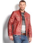 Marc New York Ryder Distressed Calf Leather Moto Jacket - Lyst