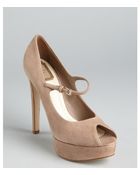 Dior Blush Suede Peep Toe Miss Dior Platform Pumps - Lyst
