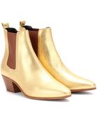 Saint Laurent Rock Metallic-Leather Chelsea Boots - Lyst