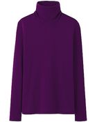 Uniqlo Premium Cotton Turtle Neck Long Sleeve Tshirt - Lyst