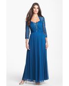 Alex Evenings Lace Mesh Gown - Lyst
