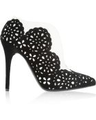 Alexander McQueen Velvet and Suede Ankle Boots - Lyst