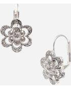 Betsey Johnson Pavé Flower Drop Earrings - Lyst