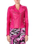Emilio Pucci Calfskin Biker Jacket - Lyst