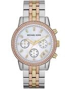 Michael Kors Ladies Ritz Tritone Chronograph Glitz Watch - Lyst