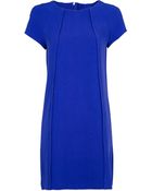 Mango Pleat Straight Fit Dress - Lyst