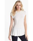Hinge Lace Collar Peplum Top - Lyst