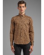 Naked & Famous Regular Shirt Leopard Print in Brown - Lyst