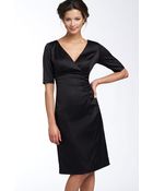 Donna Ricco Ruched Empire Stretch Satin Dress - Lyst