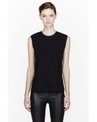 Helmut Lang Black Leather_trimmed Ravel Tank Top - Lyst