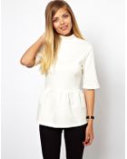 Asos Maternity Top with Turtleneck and Peplum - Lyst