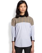 3.1 Phillip Lim Patchwork Stretchcotton Shirt - Lyst