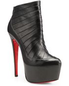 Christian Louboutin Amor Leather Platform Ankle Boots - Lyst