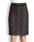 Diane von Furstenberg Panel Marta Stretch-Leather Pencil Skirt - Lyst