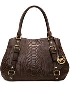 Michael Kors Bedford Large Python Satchel - Lyst