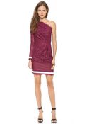 MSGM One Shoulder Lace Dress - Lyst