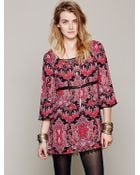 Free People Printed Square Neck Tunic - Lyst