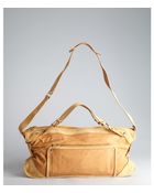 Celine Tan Leather And Suede Large Shoulder Bag - Lyst