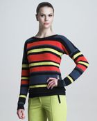 Jason Wu Crochetstriped Pullover - Lyst