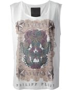 Philipp Plein Sleeveless Printed Top - Lyst