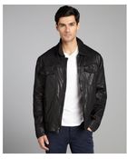 Andrew Marc Black Leather 'Westside' Zip Front Cargo Jacket - Lyst