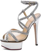Charlotte Olympia Isadora Metallic Nappa Leather Heel - Lyst