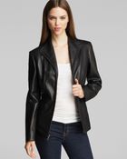 Cole Haan Leather Jacket - Wing Collar - Lyst