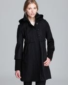 DKNY Coat Hooded Knit Collar Empire Waist - Lyst