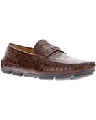 Giorgio Armani Croc Effect Loafer - Lyst