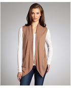 BCBGMAXAZRIA Camel Wool Blend Knit 'Anton' Open Vest - Lyst