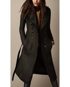 Burberry Long Wool Twill Trench Coat - Lyst