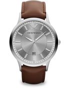 Emporio Armani Polished Stainless Steel Watch - Lyst
