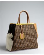 Fendi Zucca Canvas with Calf Hair 2jours Large Tote - Lyst