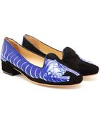 Holly Fowler Handpainted Velvet Dress Slippers - Lyst