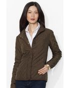Lauren by Ralph Lauren Faux Suede Trim Quilted Jacket - Lyst