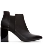 zara square toed high heel leather ankle boots