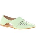 Asos Jigsaw Leather Cut Out Flat Shoes - Lyst