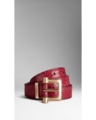 Burberry Glossy Snakeskin Belt - Lyst