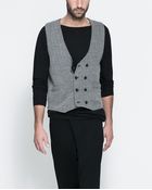 Zara Herringbone Knit Waistcoat - Lyst