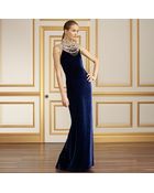 Ralph Lauren Collection Beaded Velvet Isadore Gown - Lyst