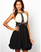 Little Mistress Skater Dress with Embellished Trim - Lyst